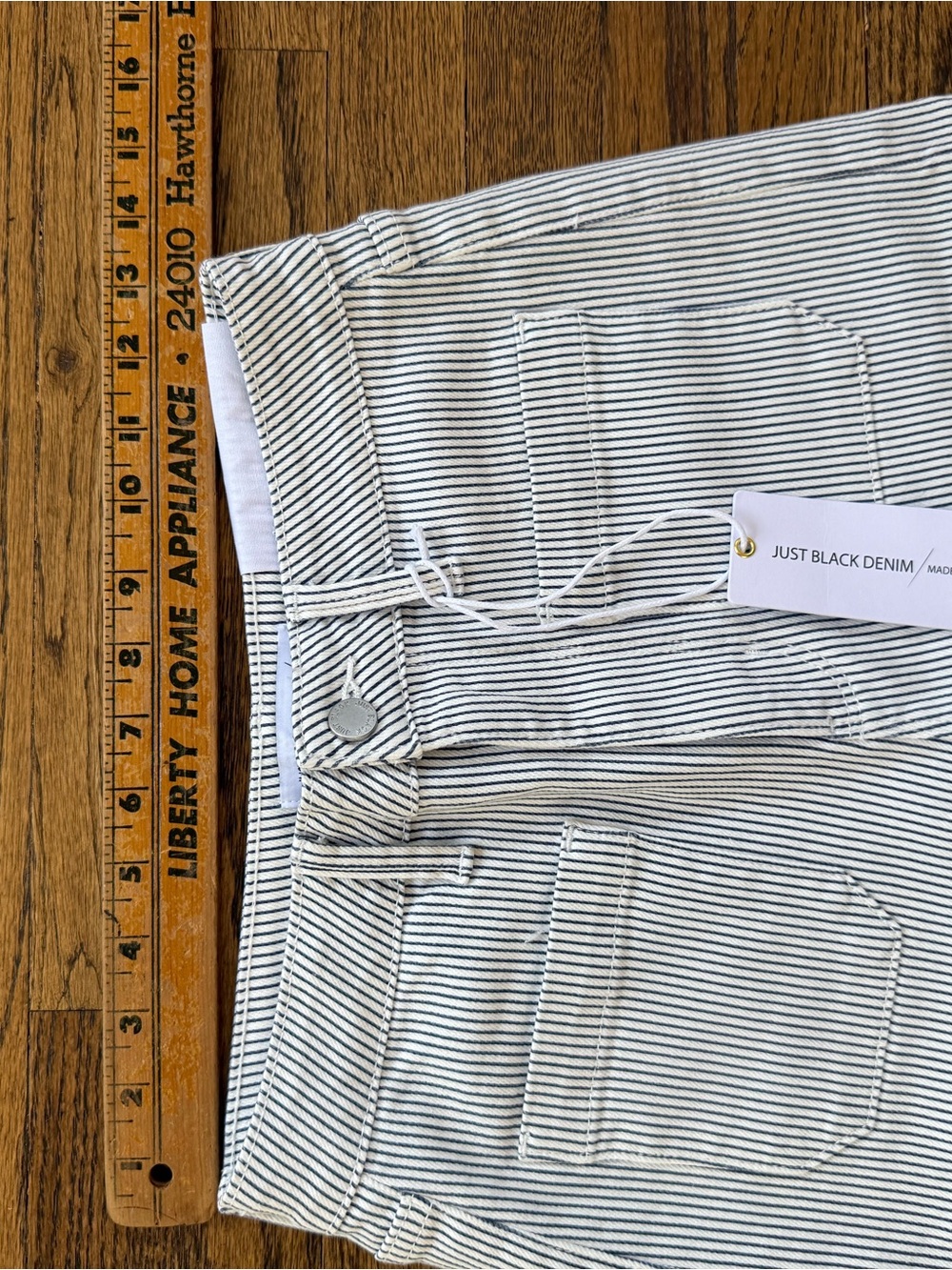 New with tags. Just Black White and Black Pinstripe Wide Leg Pants - Picture 5 of 9